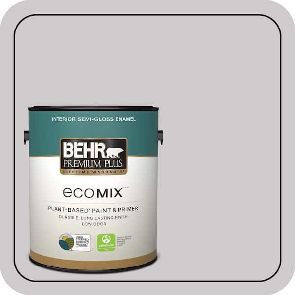 1 gal. #MQ3-28 Rock Crystal Semi-Gloss Enamel EcoMix Plant-Based Interior Paint & Primer