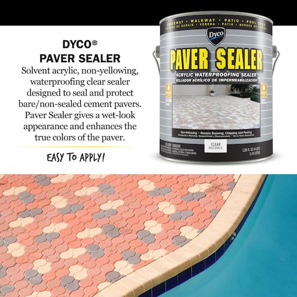 Dyco Paints Paver Sealer 1 Gal. 7200 Clear Gloss Exterior Solvent Acrylic  Sealer DYC7200/1 - The Home Depot