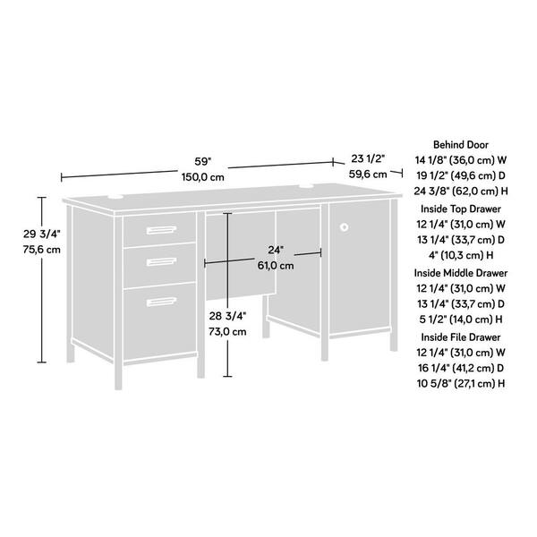 SAUDER Whitaker Point 59.055 in. Natural Maple Computer Desk with