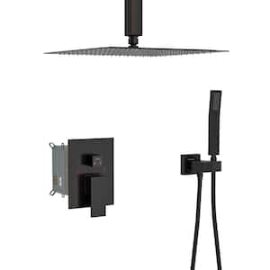 Single Handle 2-Spray Shower Faucet 1.8 GPM with Drip Free, 12 in. Ceiling Mount with Hand Shower in Oil Rubbed Bronze