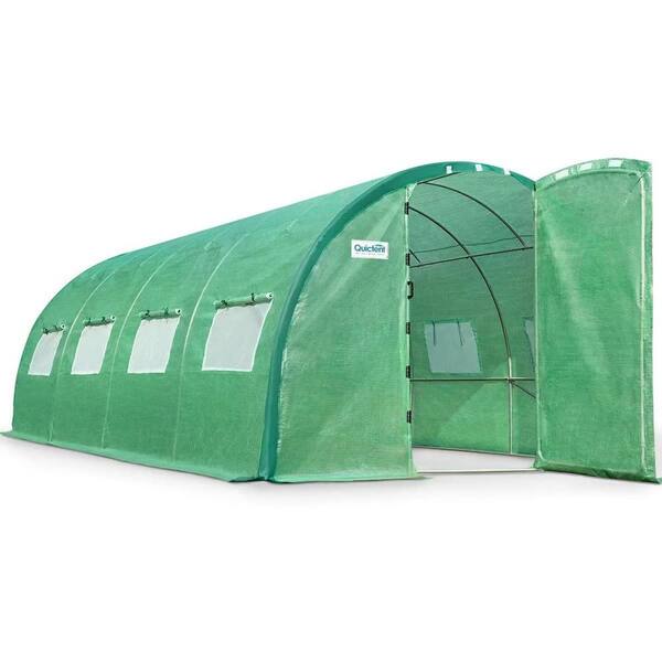 Quictent 9.84 ft. W x 19.68 ft. D x 6.56 ft. H Heavy Lockable Walk-in Greenhouse in Green, Zipper Screen Door & 8-Screen Windows
