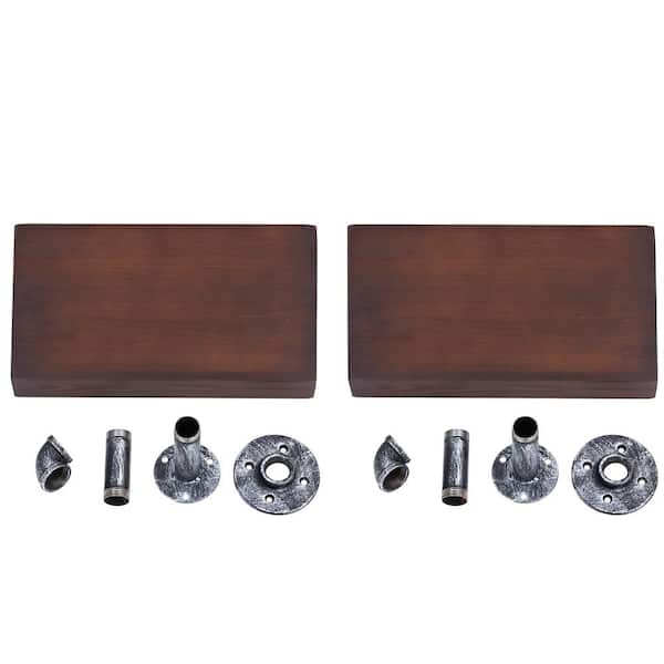 【GRINDRODGE生刷】MINIMAL WORKS MOCHA SHELF DANYA B 12 in. x 7 in. Floating Pipe Industrial Mocha Rustic