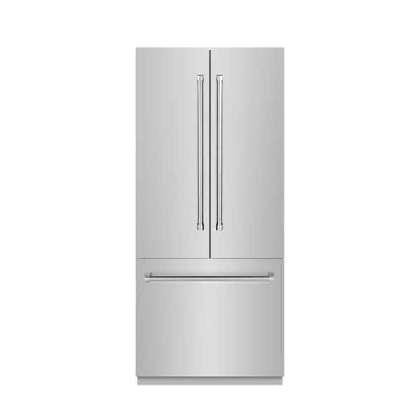 36 in. 19.6 cu. ft. Counter Depth Bottom Freezer Refrigerator and Ice Maker in Stainless Steel with Stainless Interior