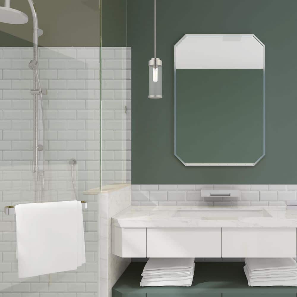 Brushed Nickel Mini Pendant with Clear Glass Shade