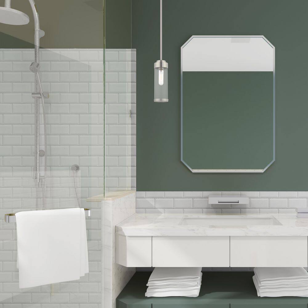 Brushed Nickel Mini Pendant with Clear Glass Shade