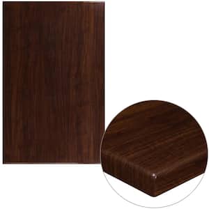 30 in. x 48 in. High-Gloss Walnut Resin Table Top with 2 in. Thick Drop-Lip