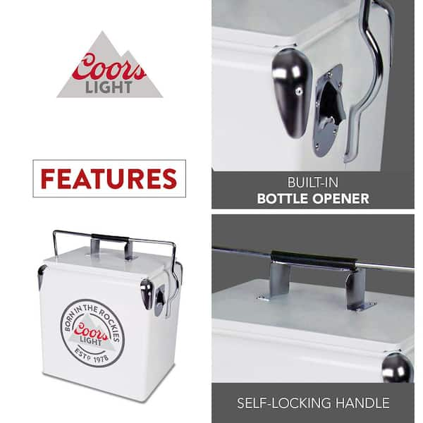 Koolatron Coors Banquet Retro Ice Chest Beverage Cooler with Bottle Opener  13L (14 qt.) 18 Can, Yellow and Silver CBVIC-13 - The Home Depot