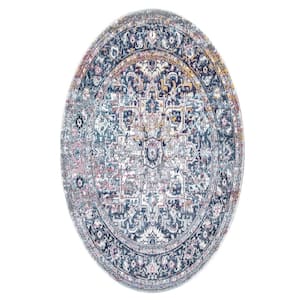 Persian Vintage Raylene Blue 6 ft. 7 in. x 9 ft. Oval Rug