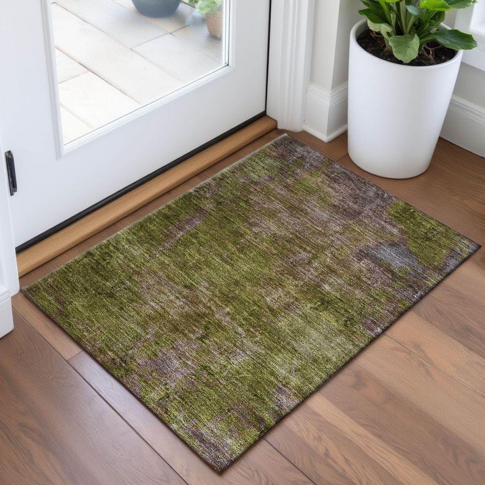Mayfield Premium Machine Washable Abstract AMF1287 Green 2 ft. x 3 ft. Area Rug price history on PriceWatchPro