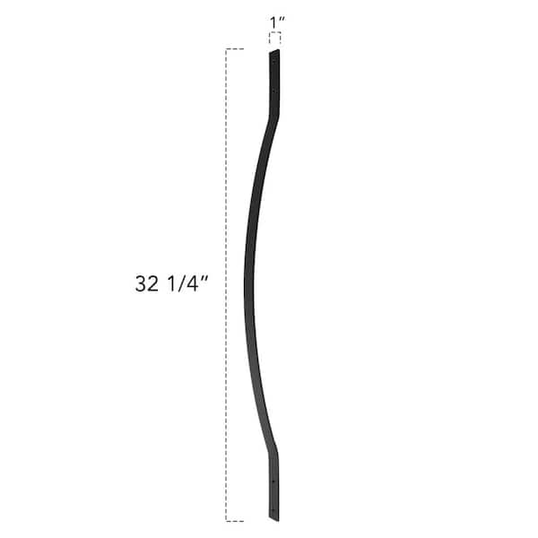 Deckorators 32-1/4 in. x 1 in. Textured Black Aluminum Arc Baluster (5-Pack)