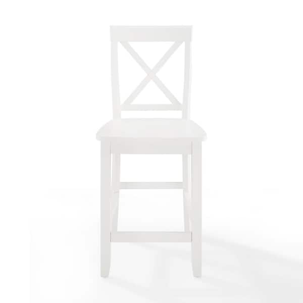 Crosley Furniture White X Back Counter, White Counter Stools Without Backs