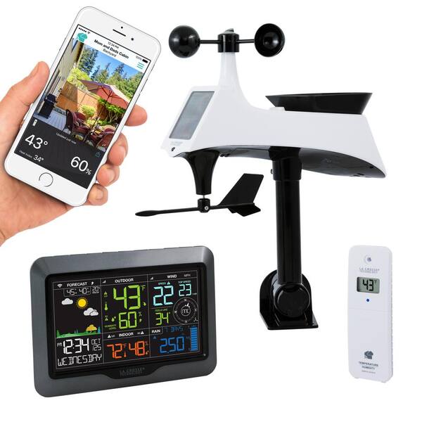 La Crosse Technology Wi-Fi Enhanced Professional Weather Station with Wind/Rain Sensor and Mobile App for Remote Monitoring