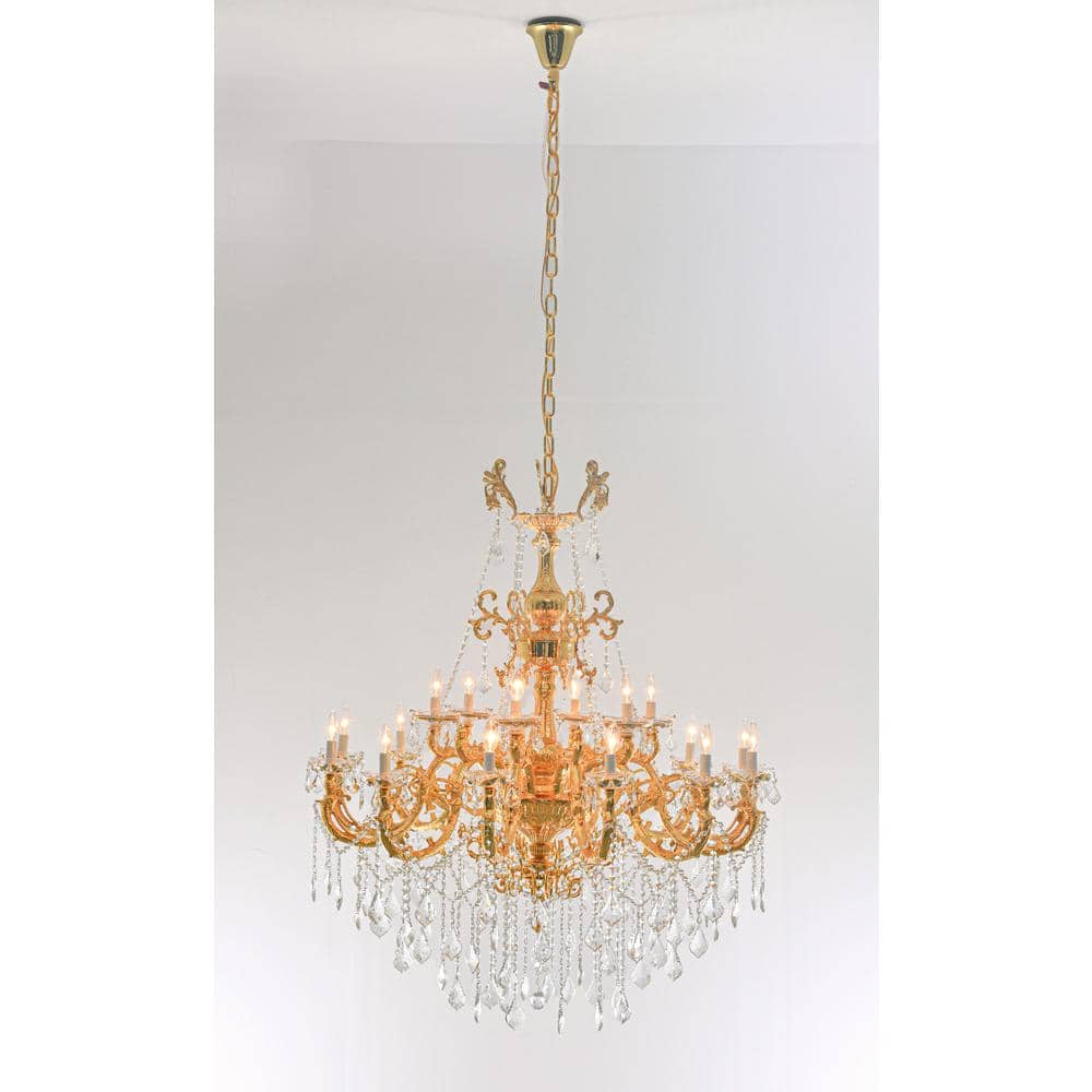Grand Gold Empire Crystal Candle Chandelier
