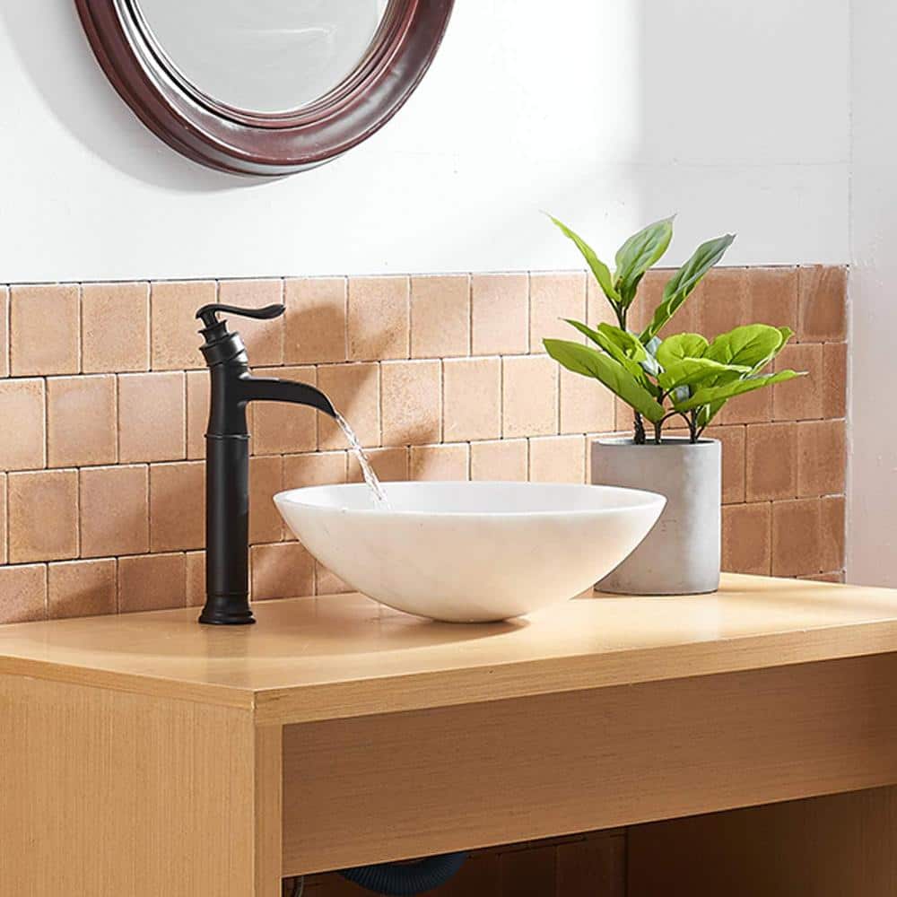 Matte Black Brass Single Handle Waterfall Bathroom Faucet