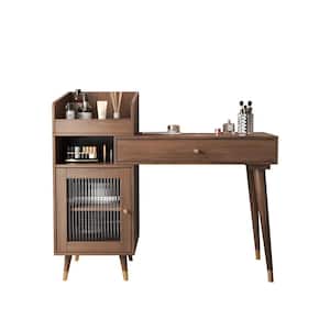 46.5 in Coffee 1-Drawer Dresser with Side Cabinet