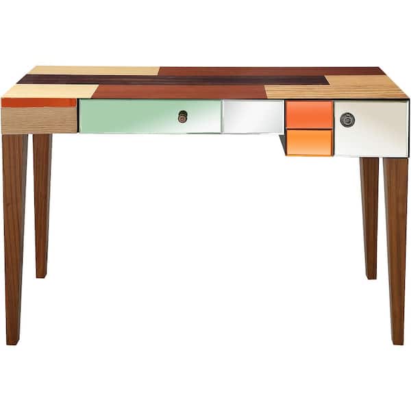 Camden Isle Seldom Seen 51.2 in. Multi Rectangle Glass Console Table