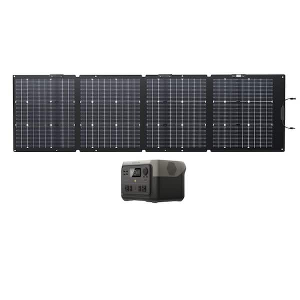500W Output/1000W Peak Solar Generator RIVER 2 Max with Topcon 160W Solar Panel, LFP Battery for Outdoor/Camping/RVs