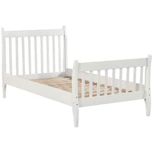 White Twin Size Wood Platform Bed