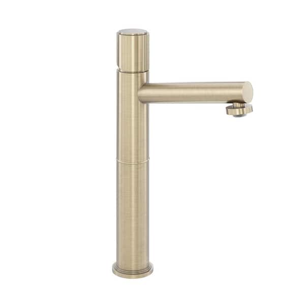 CASAINC Spot-Free Single Hole Single Handle Bathroom Vessel Sink Faucet in Brushed Champagne Gold with Pop-Up Drain