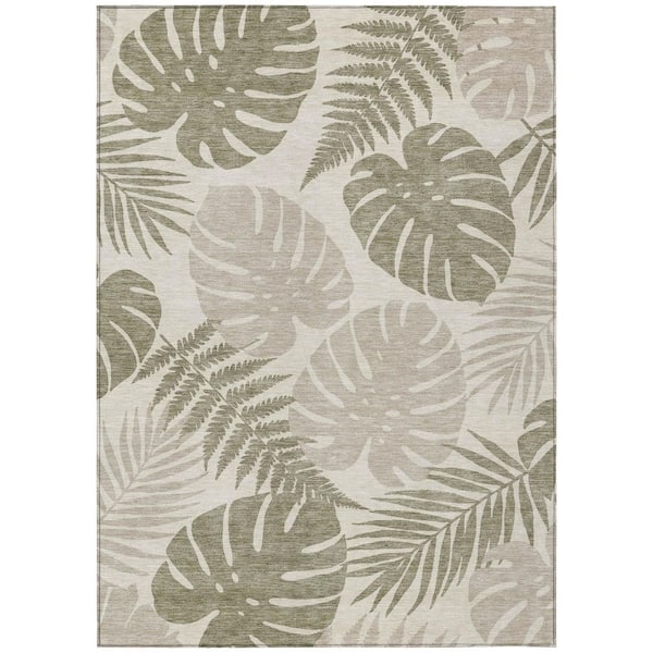 Chantille Machine Washable Indoor/Outdoor Abstract ACN3009 Linen 10 ft. x 14 ft. Area Rug