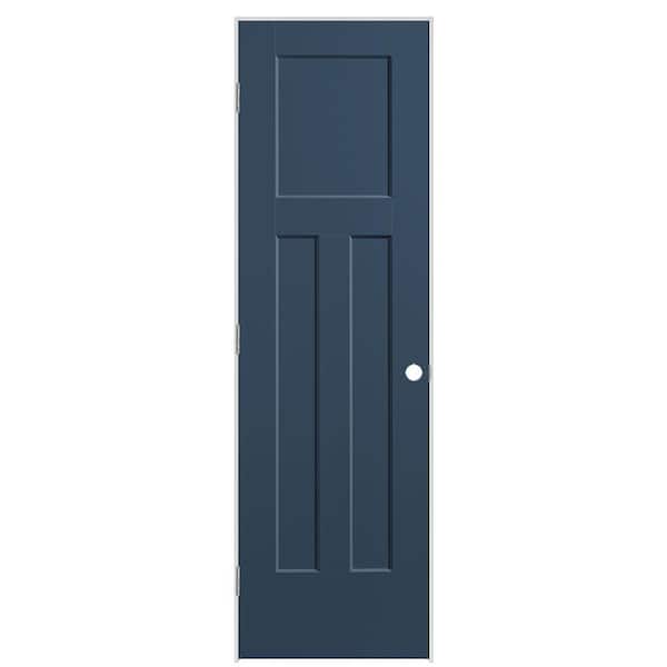 Masonite 24 in. x 80 in. 3-Panel Winslow Right-Hand Solid Core Night Tide Molded Composite Single Prehung Interior Door