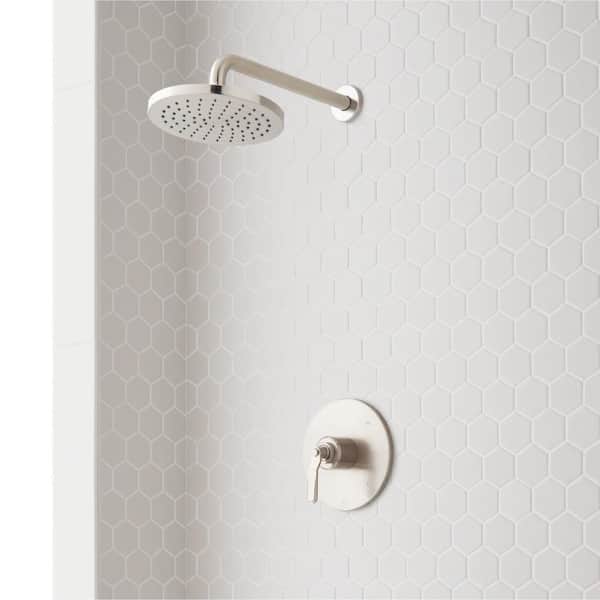 SIGNATURE HARDWARE Gunther Single Handle 1-Spray Shower Faucet 1.8 GPM with No Additional Features in. Polished Nickel