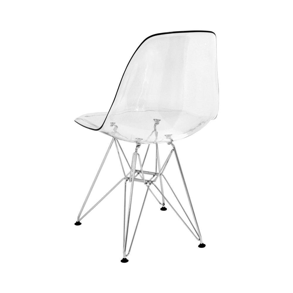 Mid-Century Scandinavian Matte Black Metal Side Chair with Low Back