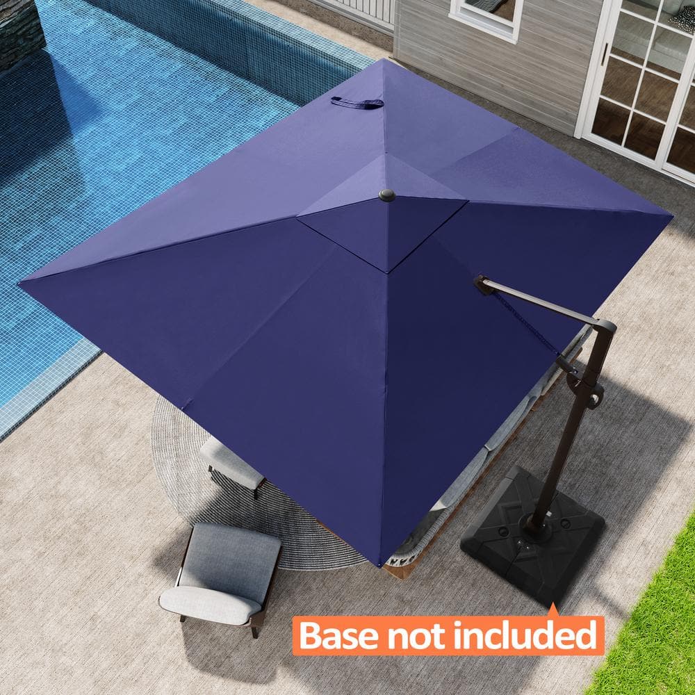 Pellebant Outdoor Patio Umbrella 9 FT x 11 FT Cantilever-Offset Umbrella with No Base Navy Blue