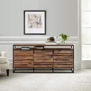 Ludgate 66 in W. Rustic Wood 3-Drawer Sideboard Buffet