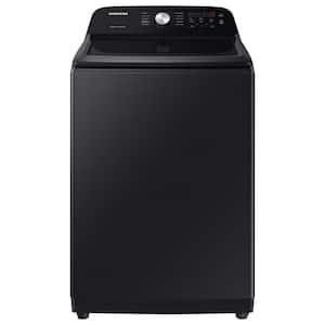 Samsung 5 1 Cu Ft Smart High Efficiency Top Load Washer With Agitator Activewave And Super Speed In Brushed Black Energy Star Wa51a5505av The Home Depot