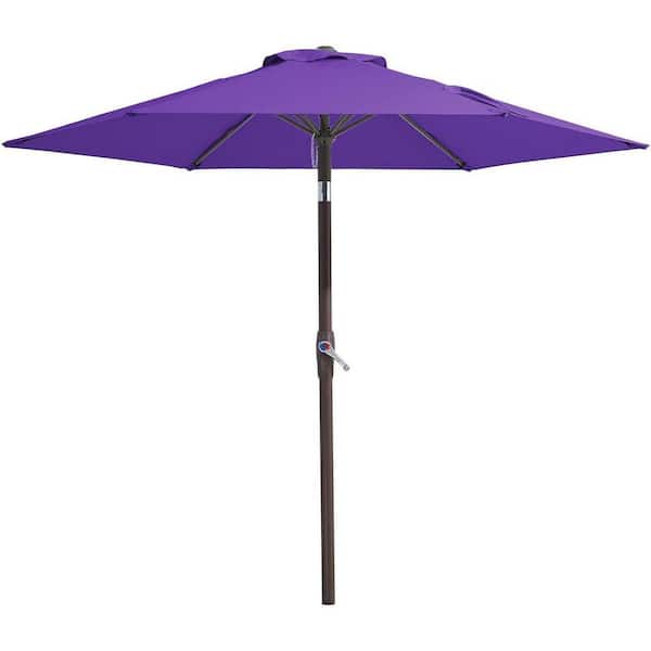 dark purple patio umbrella 7.5 ft. Iron Market Patio Umbrella in Dark Purple with Push Button Tilt  Z0CP2D5S66