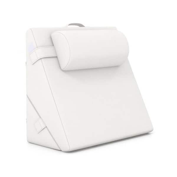 White 22.5 in. x 12 in. Memory Foam Bed Wedge Headback Rest Neck Back Support Throw Pillow (Set of 3)