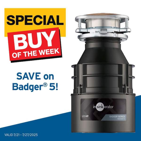 Badger 5, 1/2 HP Continuous Feed Kitchen Garbage Disposal, Badger Series