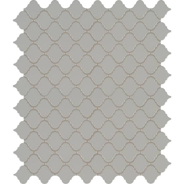 MSI Retro Gray Arabesque 13.19 in. x 11.22 in. x 6mm Glossy Porcelain Mesh-Mounted Mosaic Tile (10.95 sq. ft. / case)