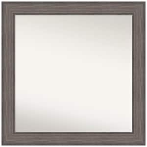 Country Barnwood 31 in. W x 31 in. H Non-Beveled Wood Bathroom Wall Mirror in Gray
