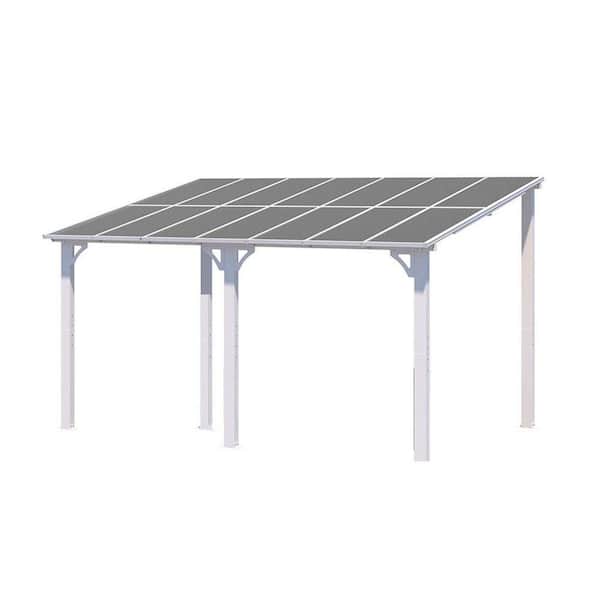 8 ft. x 14 ft. White Rectangle Gazebo with Hardtop Aluminum Roof