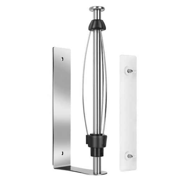Magnetic Silver Wall Mount Paper Towel Holder Adjustable Damping Self-Adhesive No-Drill for Kitchen RV Garage