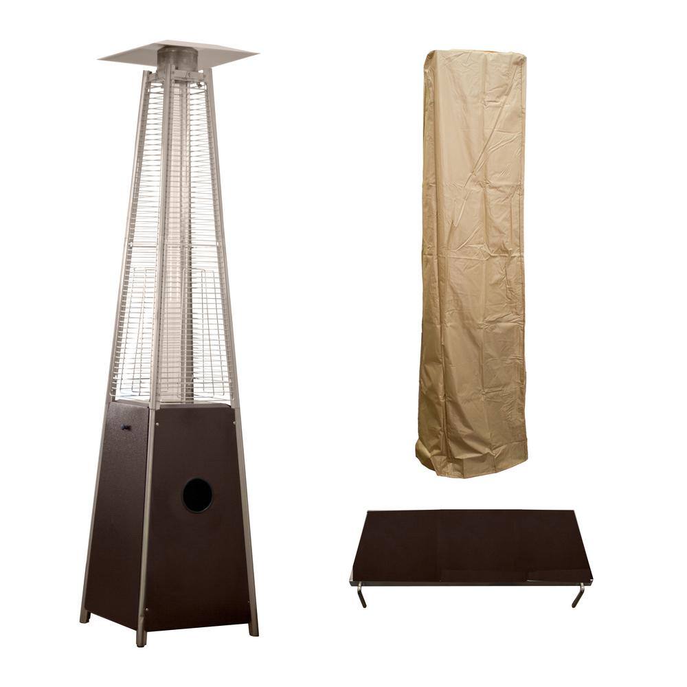 Hiland 42,000 BTU Residential Pyramid Flame Heater in Mocha Finish with