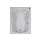60 in. Rectangular Drop-in Whirlpool Bathtub in White