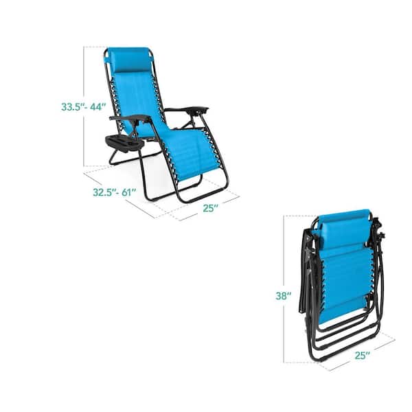 Best Choice Products Light Blue Metal Zero Gravity Reclining Lawn