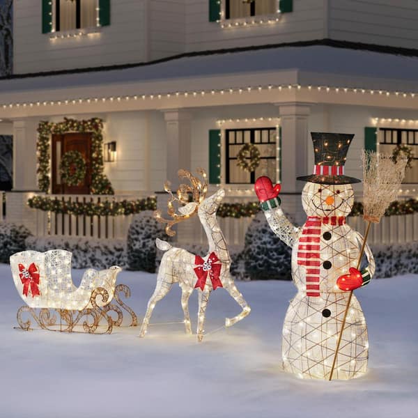 Home Accents Holiday 6 ft. Warm White LED Snowman with Broom Stick ...