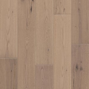 Oyster White Oak 1/2 in. T x 7.4 in. W Wire Brushed Engineered Hardwood Flooring (28.1 sqft/case)
