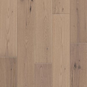 Oyster White Oak 1/2 in. T x 7.4 in. W Tongue and Groove Wire Brushed Engineered Hardwood Flooring (28. 06 sq. ft./Case)