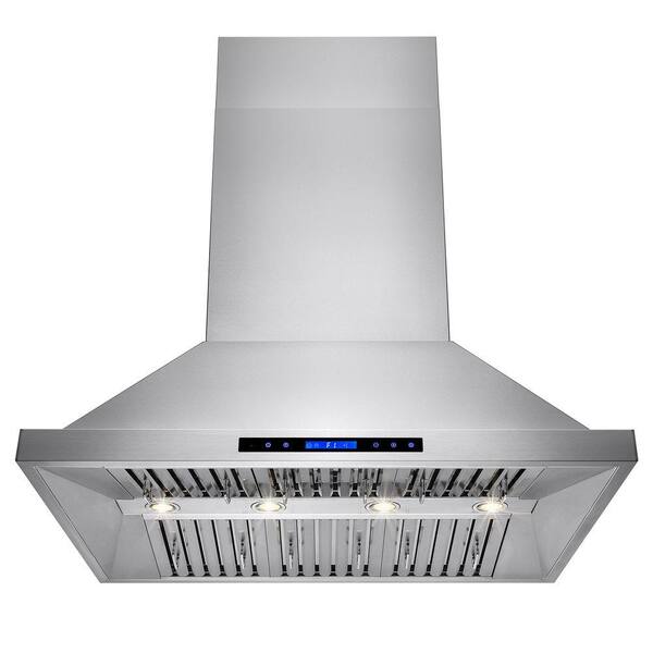 AKDY 42 in. Dual Motor Kitchen Wall Mount Range Hood in Stainless Steel with Remote and Touch Control