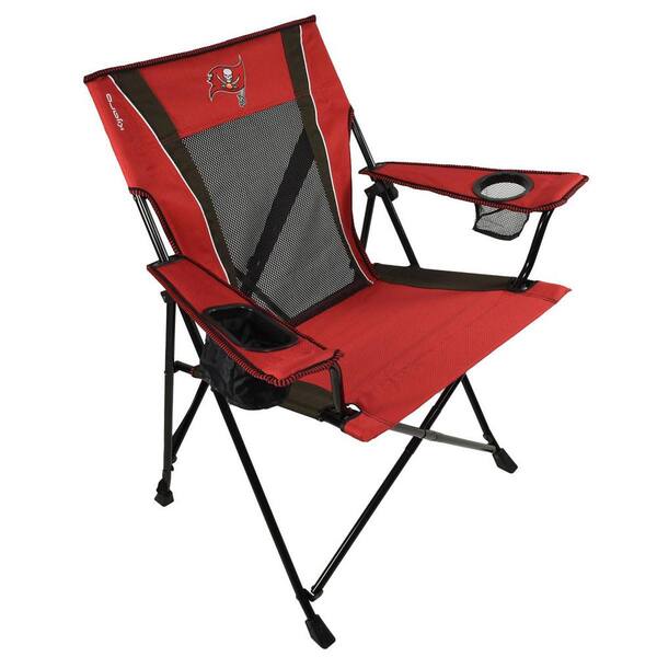 Premium Pro Football Tampa Bay Buccaneers Red and Black Polyester Camping Chair with Cup Holder