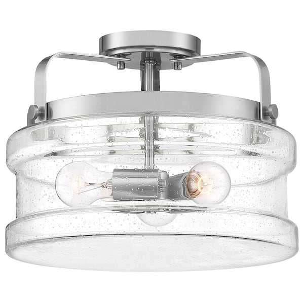 Quoizel Danbury 3-Light Brushed Nickel Semi-Flush Mount