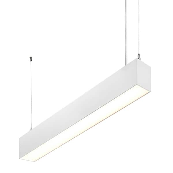 2 ft. LED White Linear Up/Down Light Fixture, 3 CCT 3500K-5000K, 3000 Lumens, Adjustable 1 Light Output Pendant Mounting