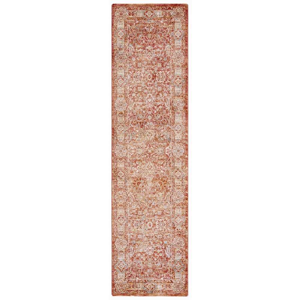 Valencia 2 ft. x 8 ft. Rust/Teal Distressed Border Runner Rug price history on PriceWatchPro