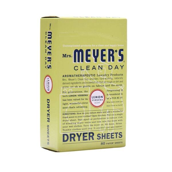 Lot of 3 Mrs Meyers Clean Day Dryer Sheets Lemon Verbena 80 each 