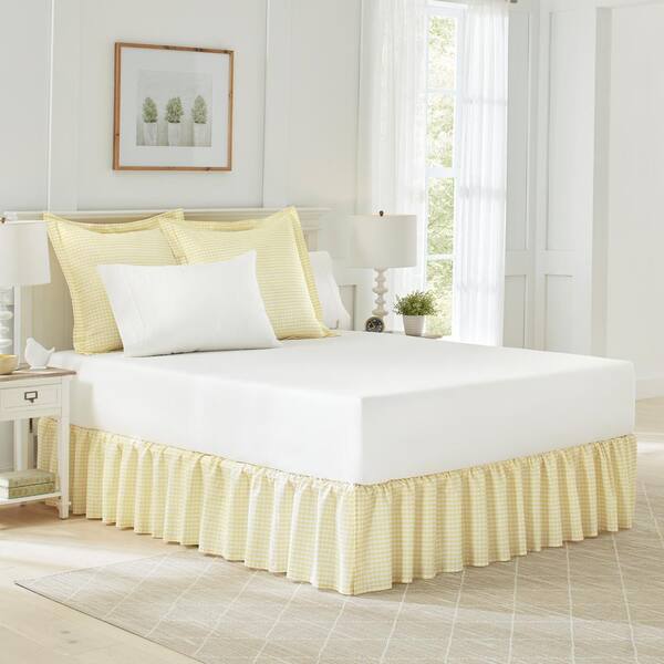 yellow full size bed skirt